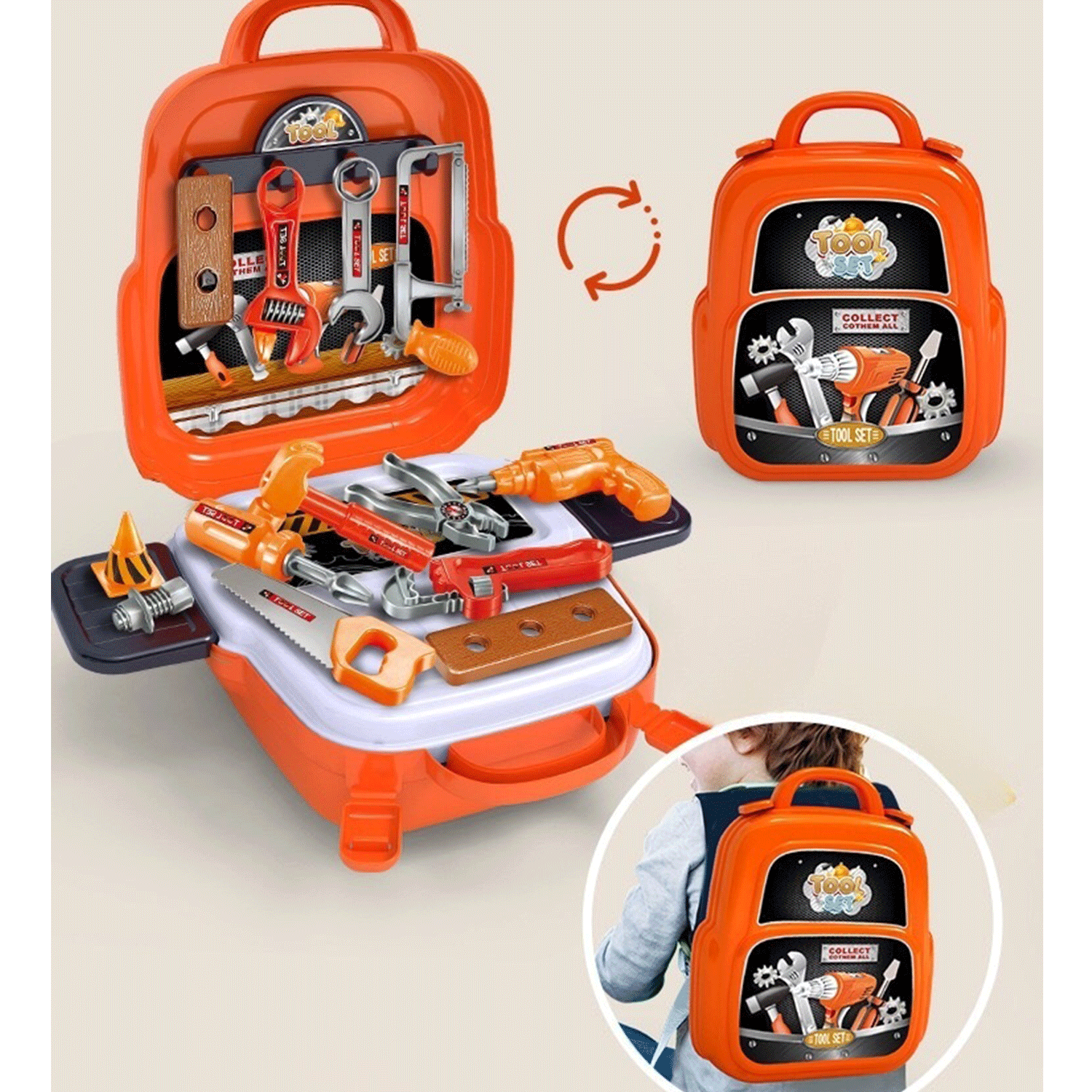 Pretend Play Backpack Tool Toy Set 4