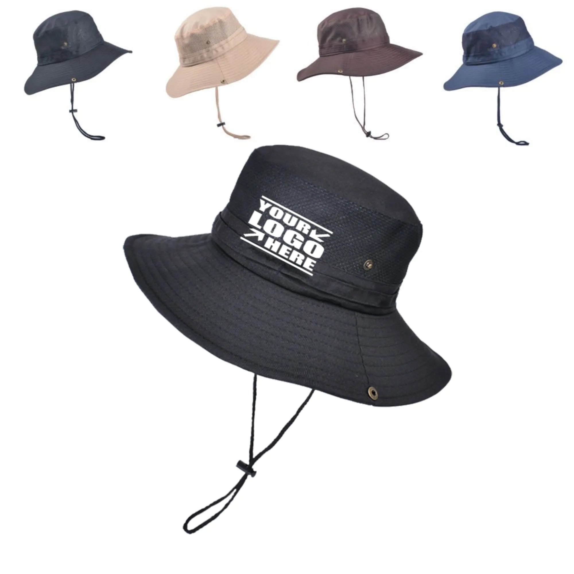 Wide Brim Drawstring Bucket Hat 2