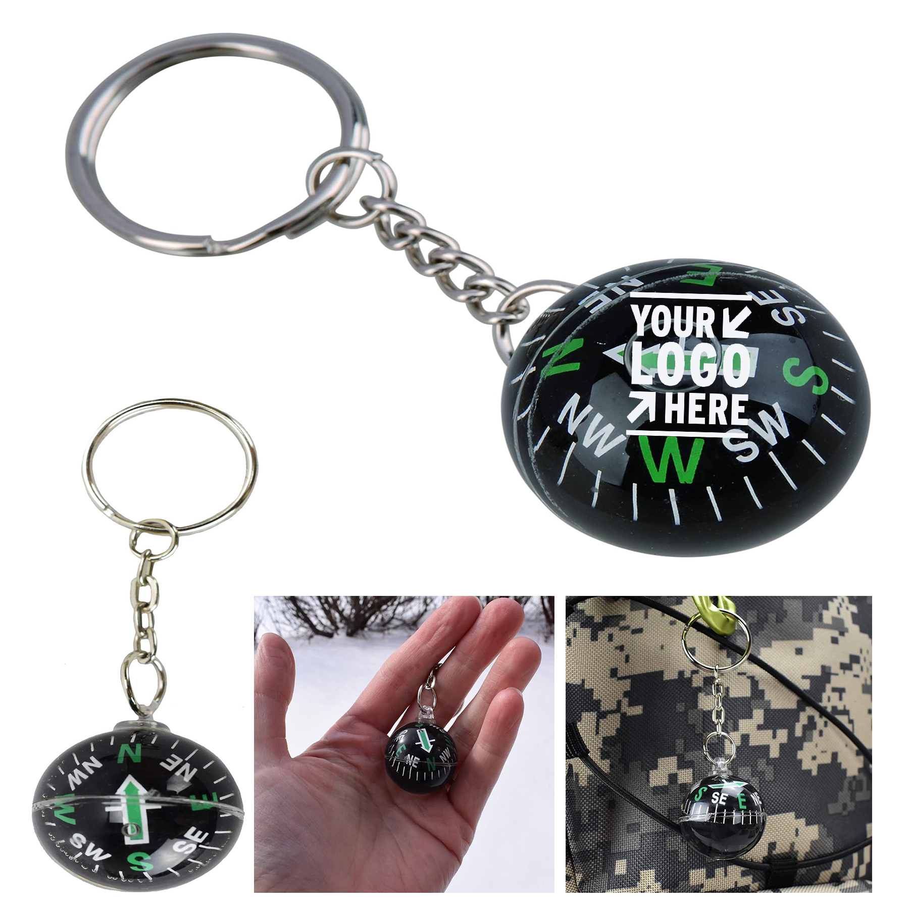 Kid Portable Navigation Equipment Small Useful Outdoor Tool Gift Munkees Ball Compass Keychain 1