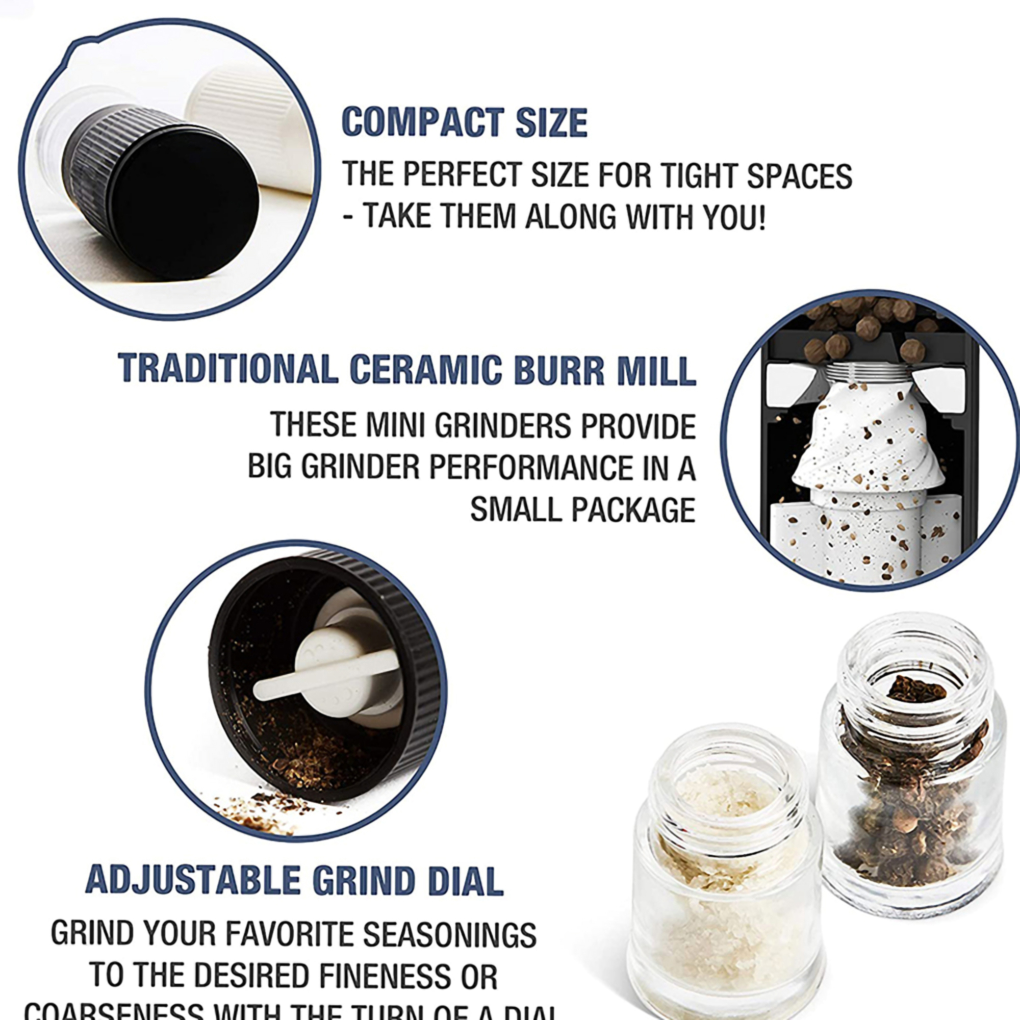 Compact Salt and Pepper Mill Set 5