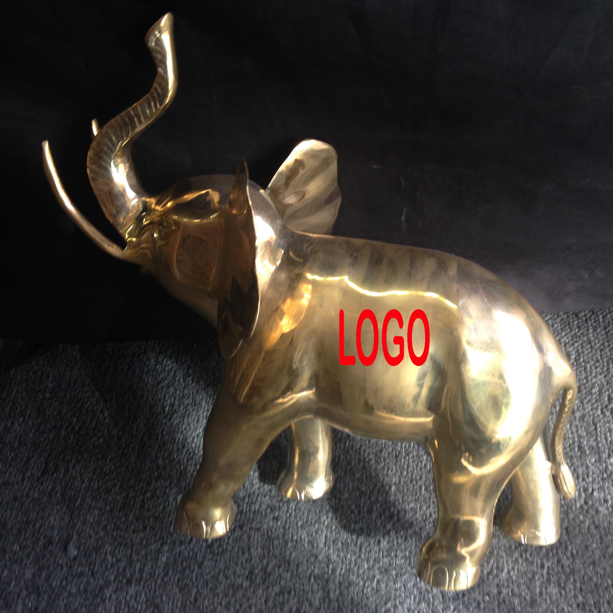 16" Solid Brass Jumbo Elephant King 2