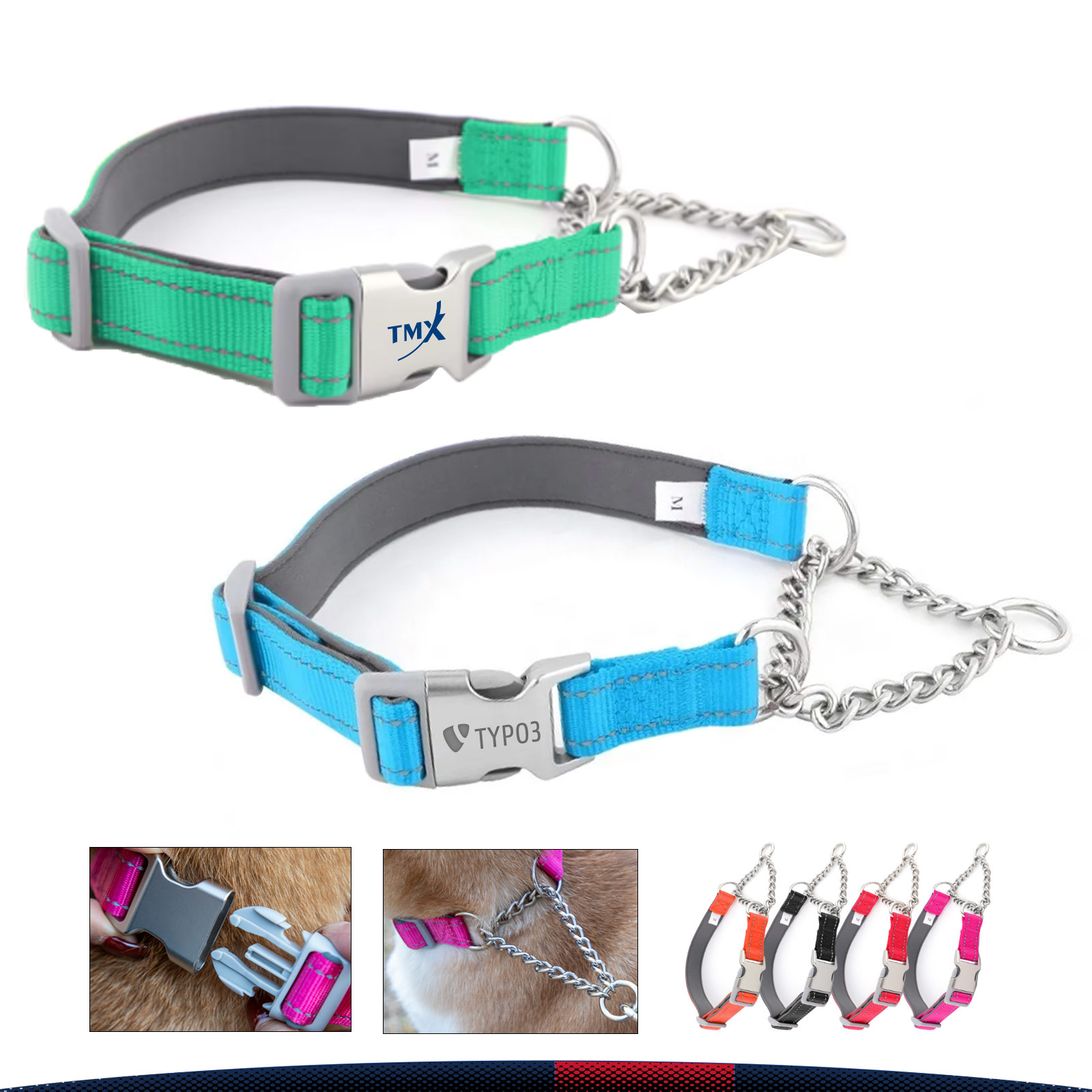 Barkle Reflective Martingale Dog Collar 1