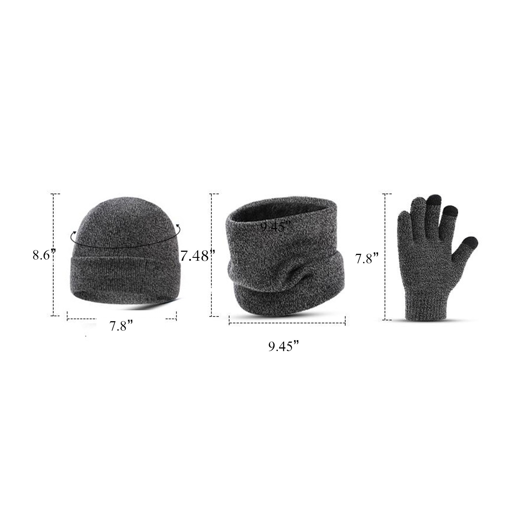 Winter Hat Scarf Gloves Set 4