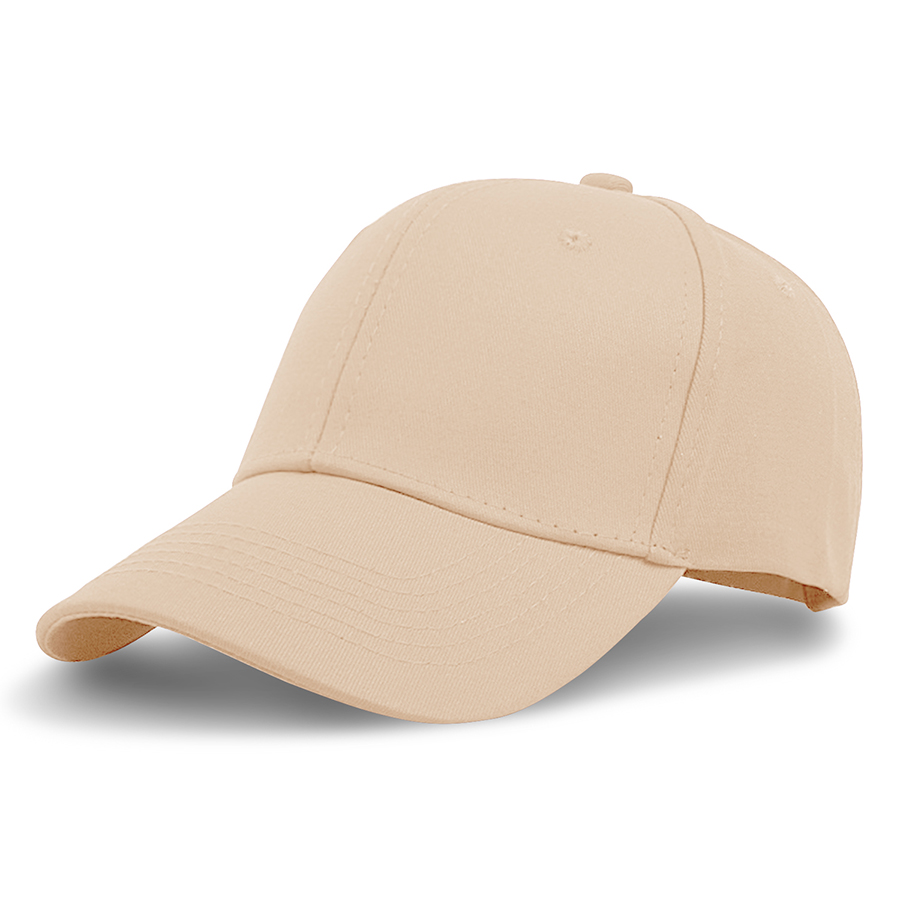 Stock Solid Color Cotton 6-Panel Baseball Cap w/ Metal Tuck 18