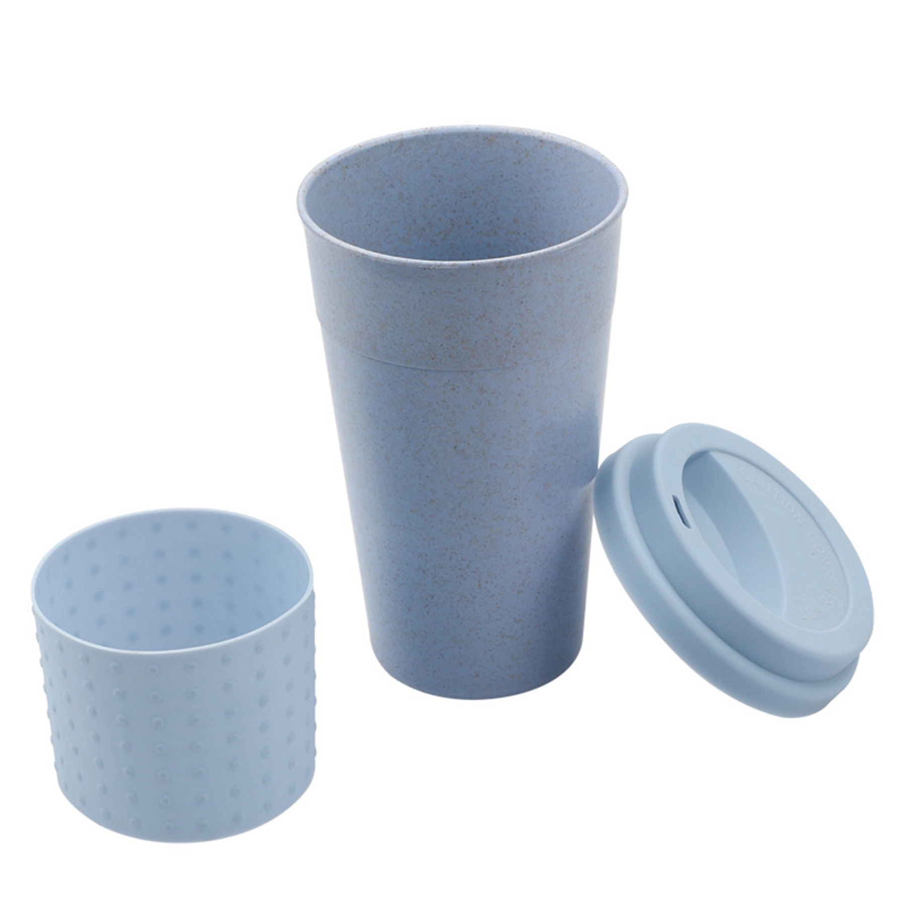 15 Oz. Wheat Straw Silicone Cup with Lid 2