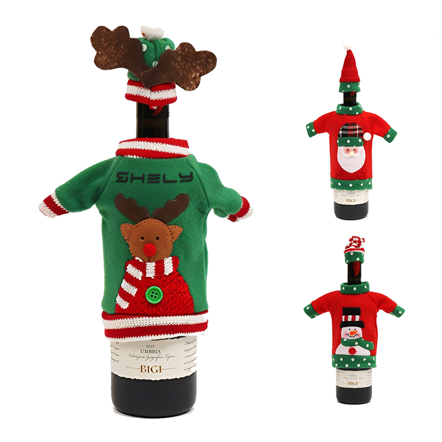 Christmas Cartoon Wine Bottle Cover 2