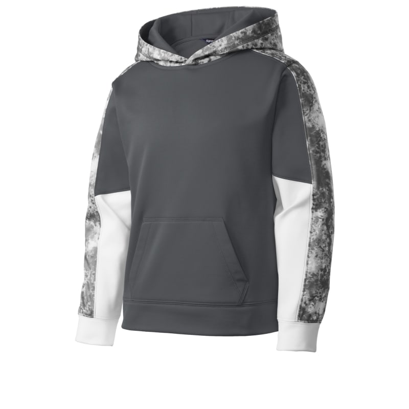 Sport-Tek Youth Sport-Wick Mineral Freeze Fleece Colorblock Hooded Pullover. 5