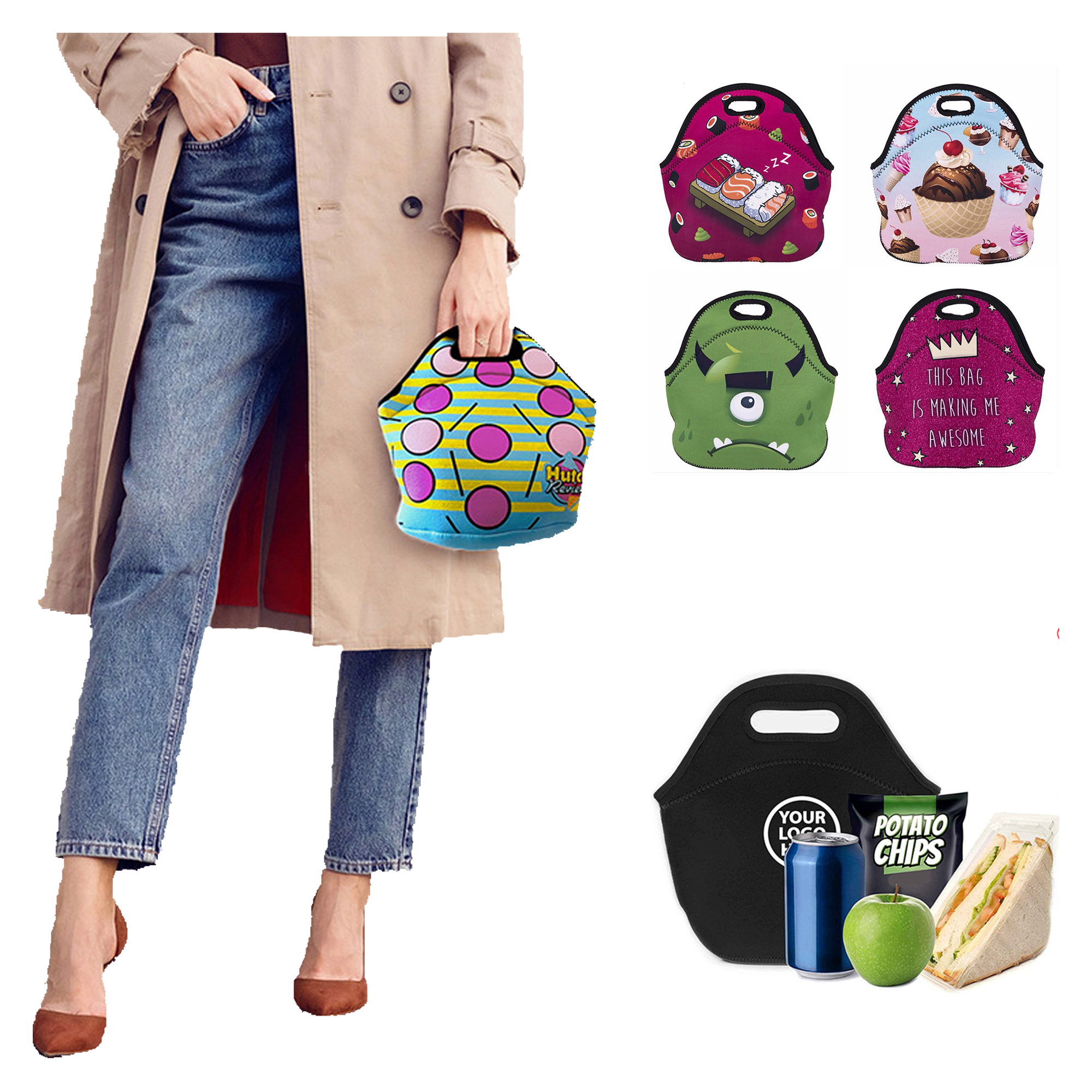 MOQ 10pcs Neoprene Lunch Bag 3