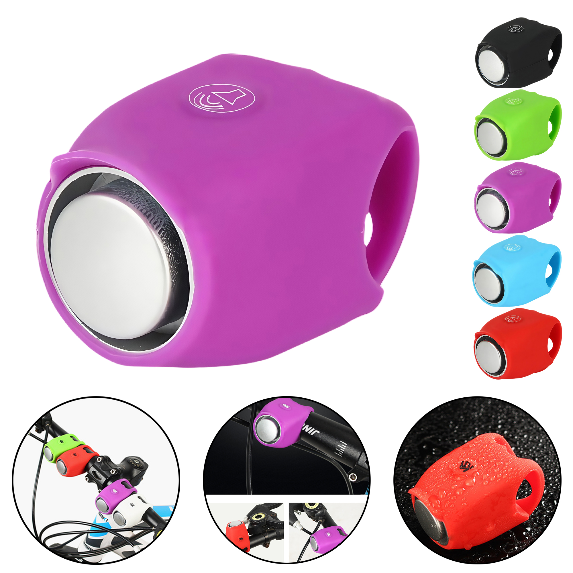 Bike Horn Electric Bicycle Bell 6 Ring Tones Mini Cycling Horn Waterproof Handlebar Horn 4