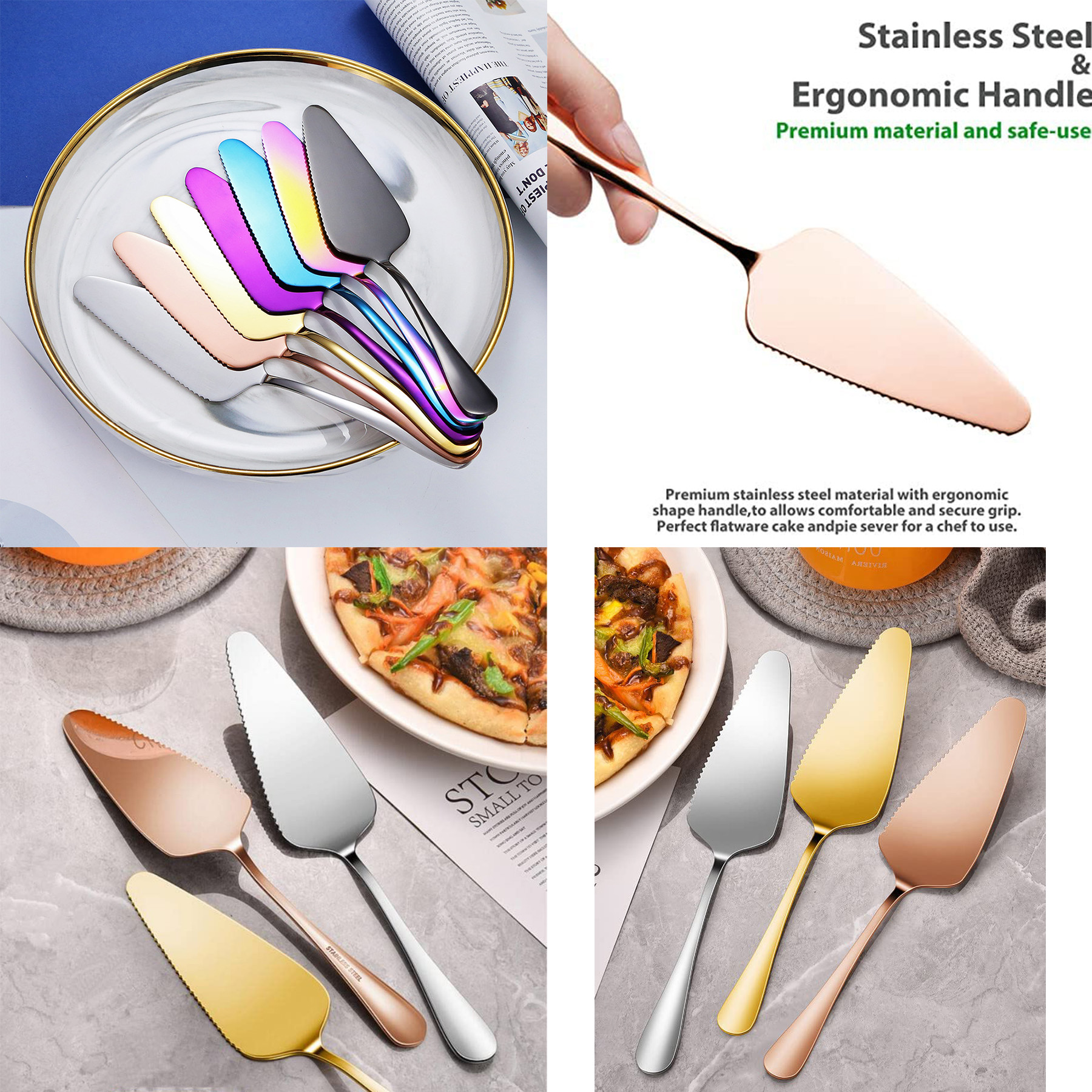 Stainless Steel Dessert Pastry Pie Cake Servers 3
