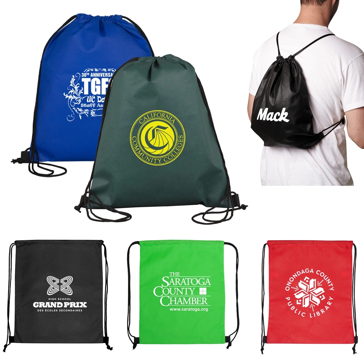 Non Woven Sports Drawstring Backpack 2