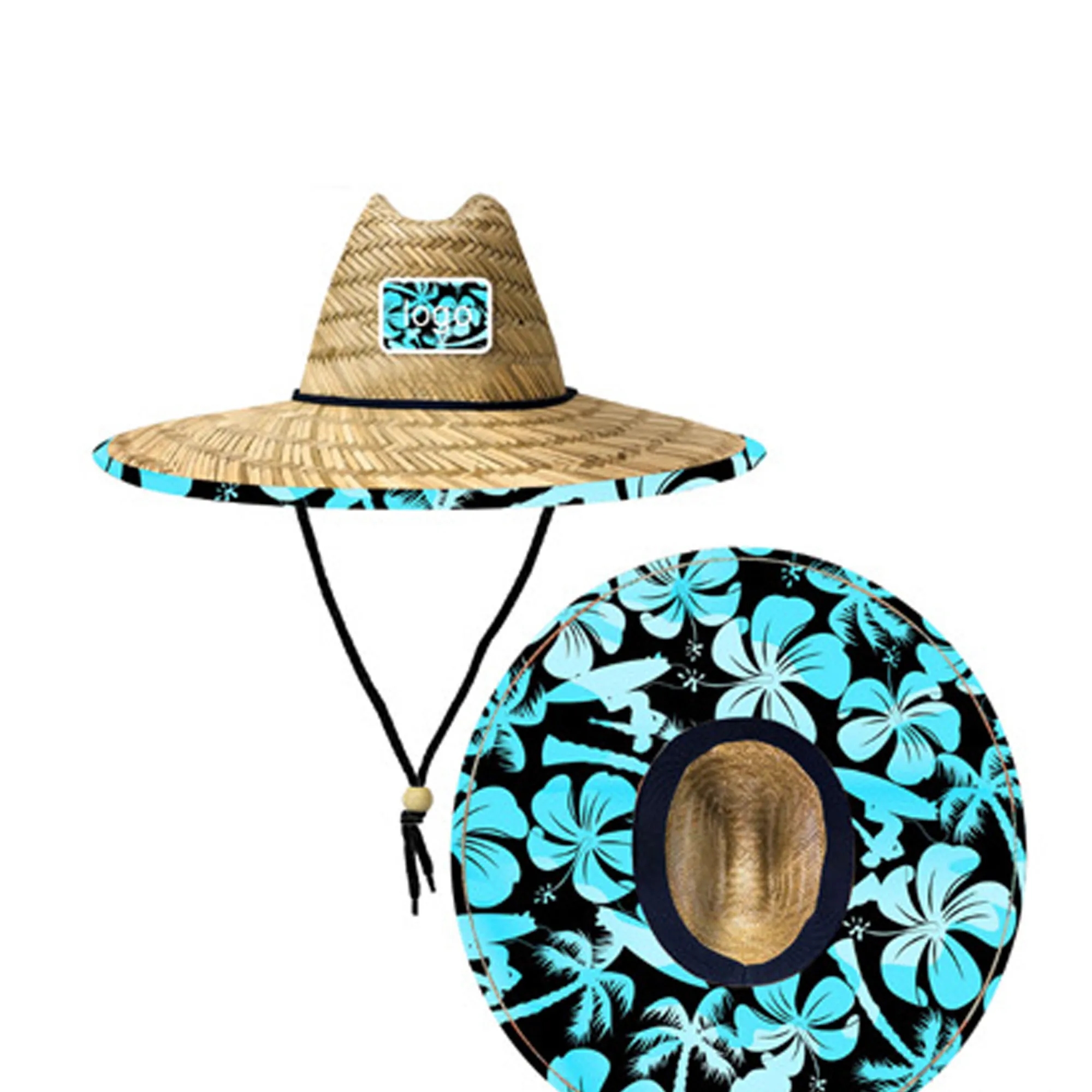 Lifeguard Straw Hat w/Custom Patch MOQ 50pcs 3
