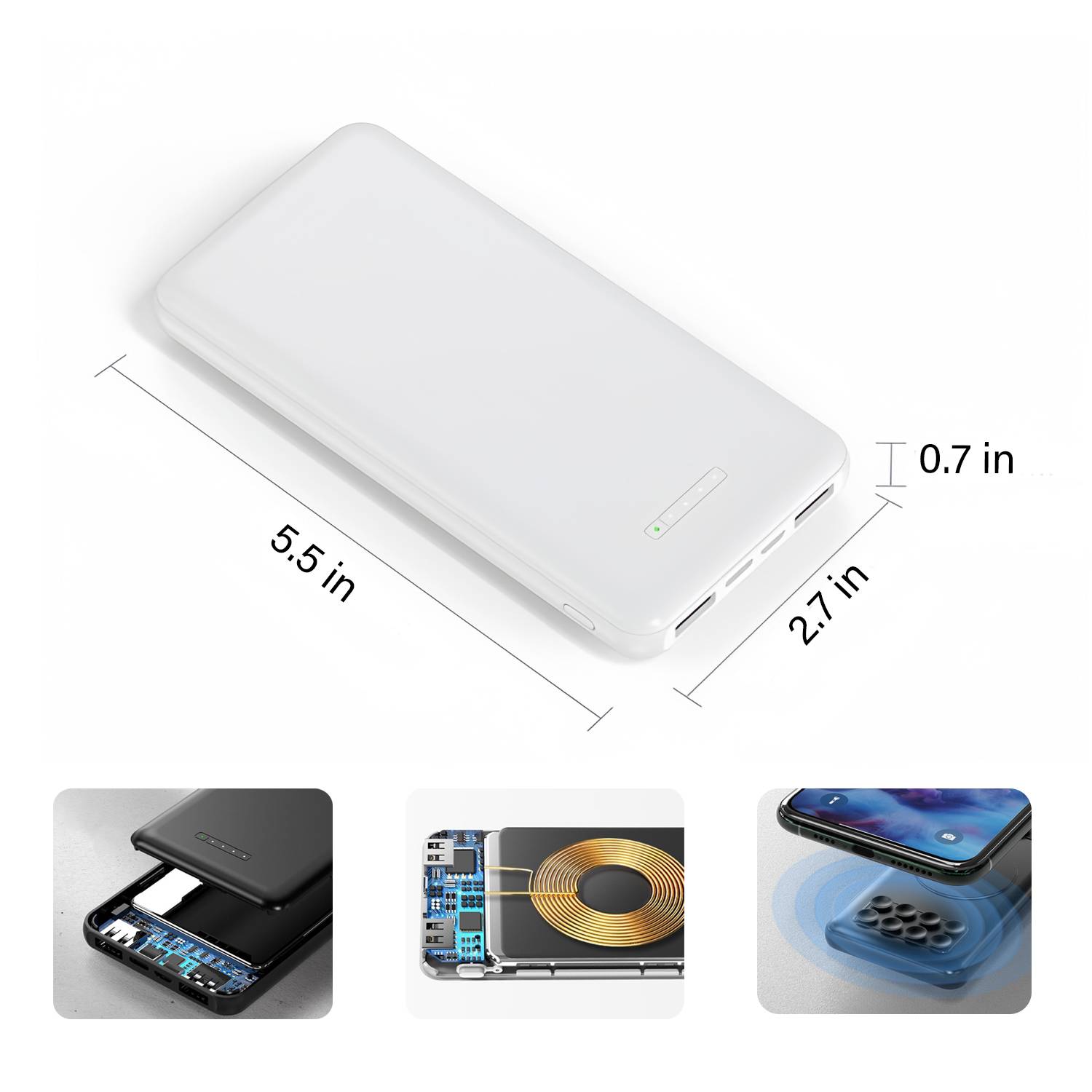 Portable 20000 mAh Suction Cup Wireless Power Bank 4
