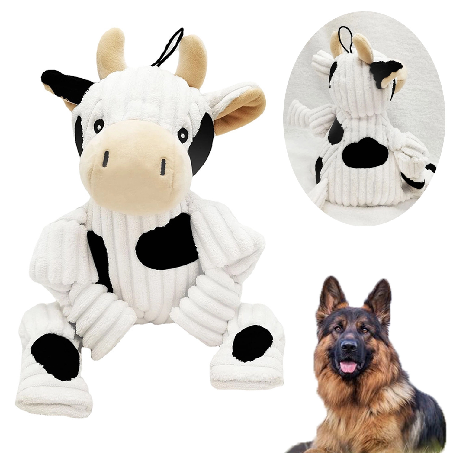 Large Squeaky Puppy Toy In Cow Shape 3