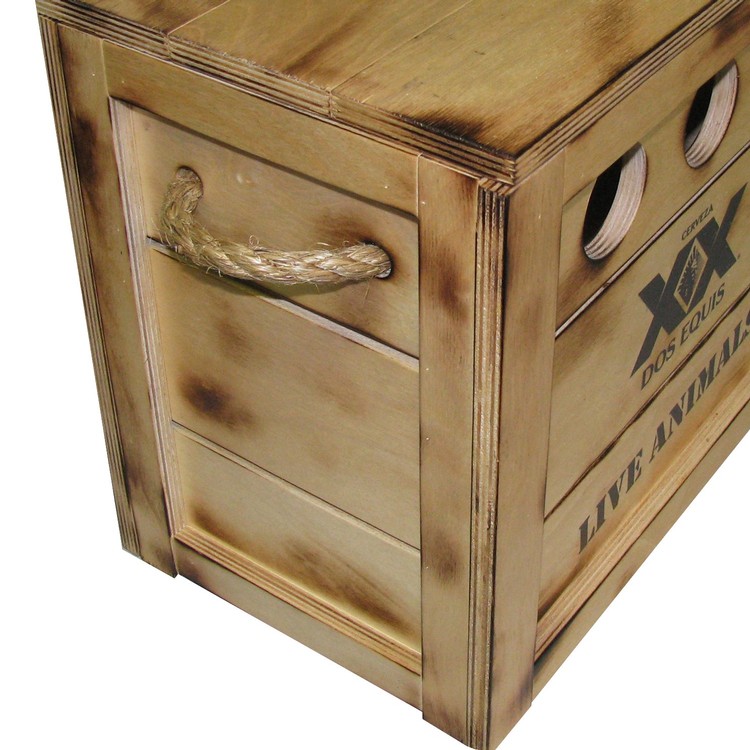 Wood Crate Box, 15" x 9" x 12" 2