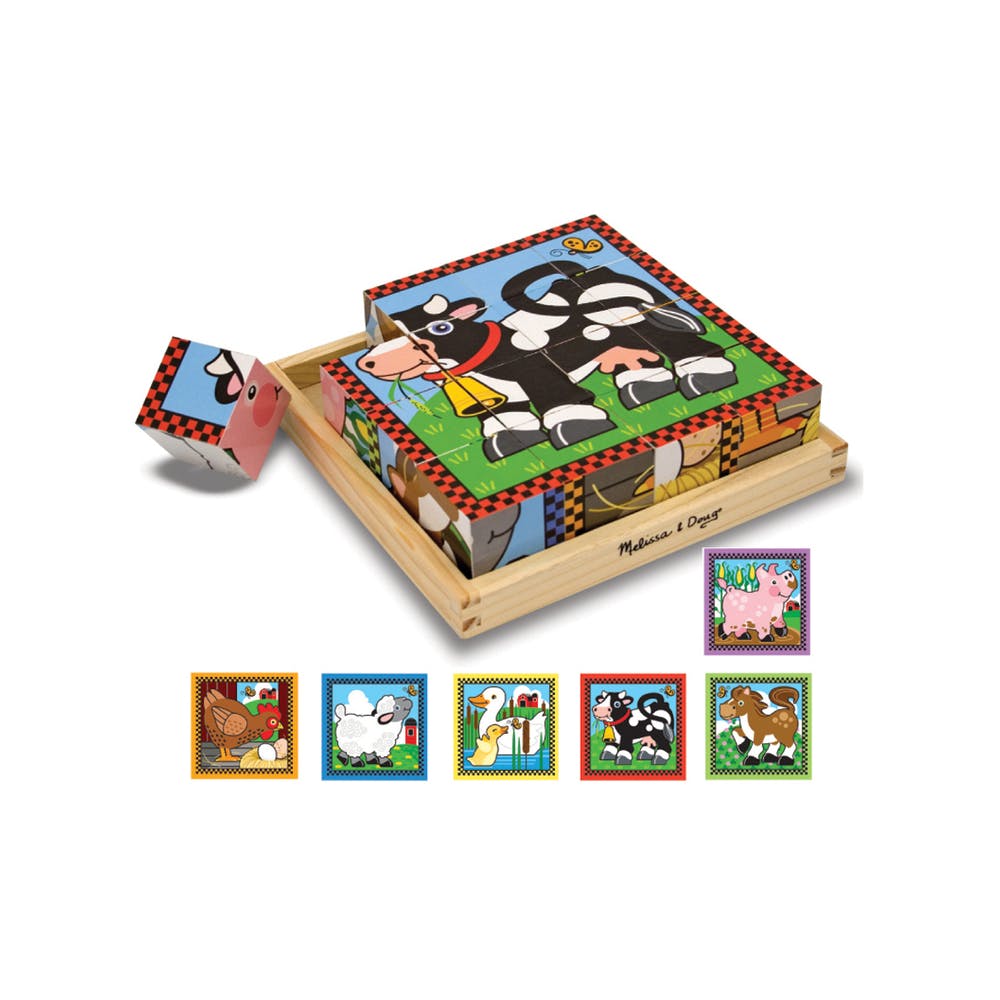 Melissa & Doug Cube Puzzles - Farm Wooden Ages 3+ 2