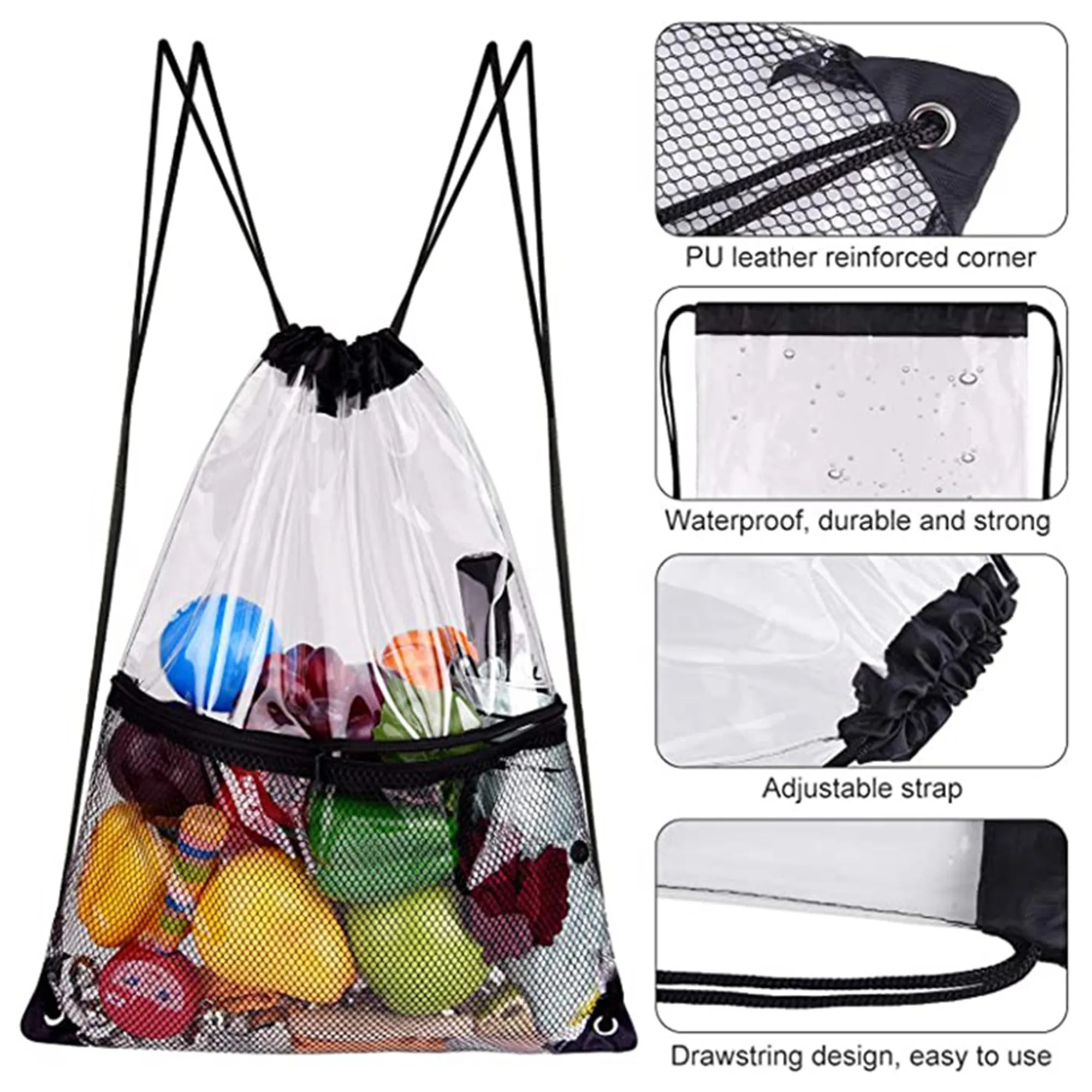 Clear PVC Drawstring Bag 2
