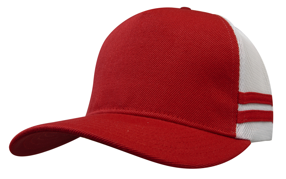 American Premium Twill/Mesh Deep Fit Trucker with Stripes 4