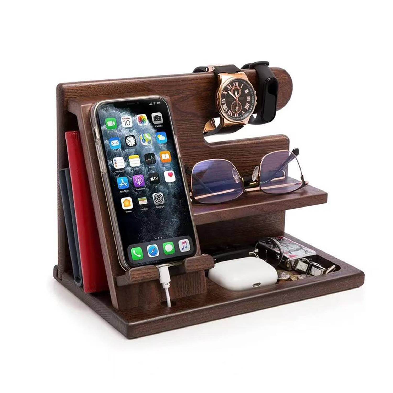 Wooden Phone Docking Station Stand 2