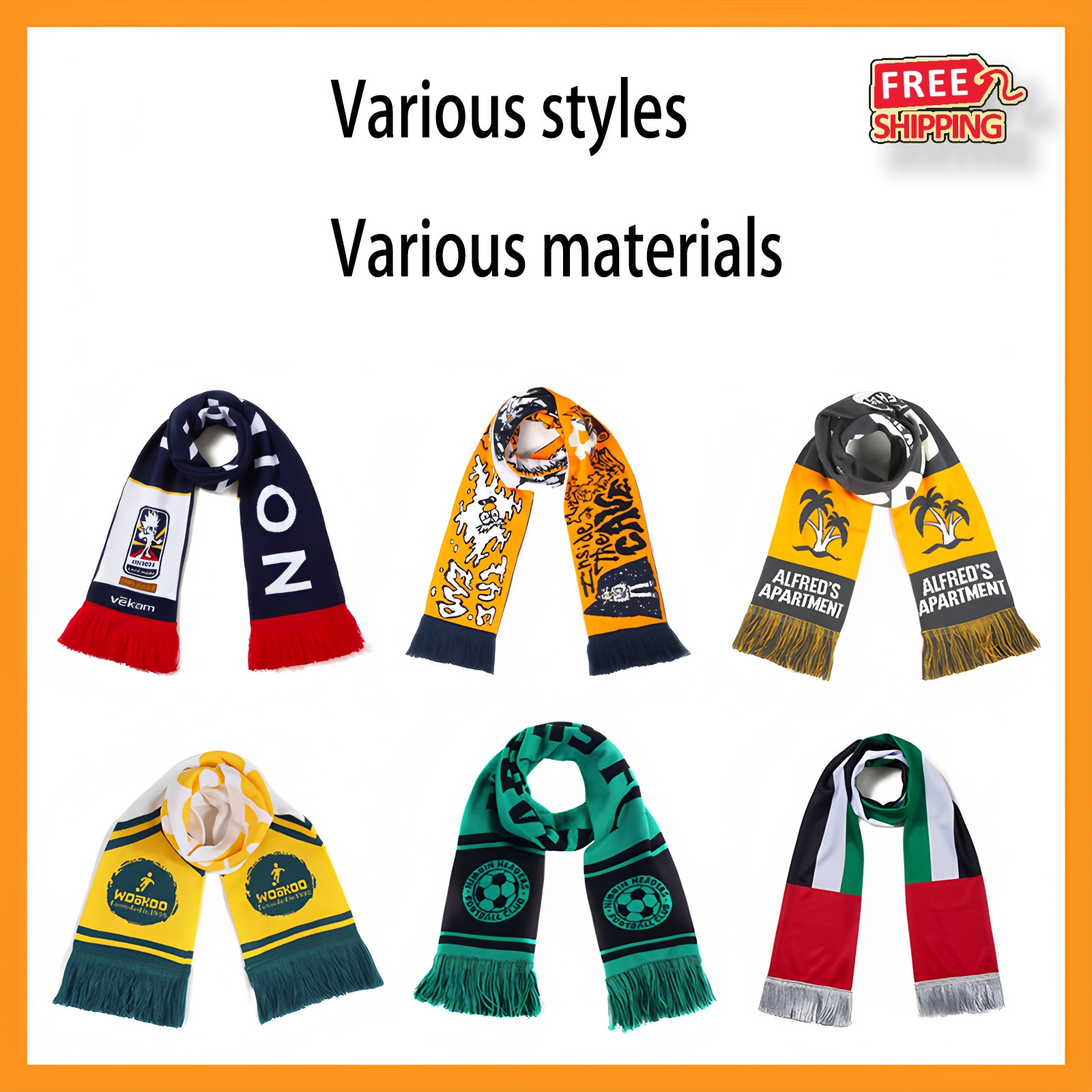 Wholesale Custom Logo Scarves Bulk Order Team Event Promotional Gifts 1