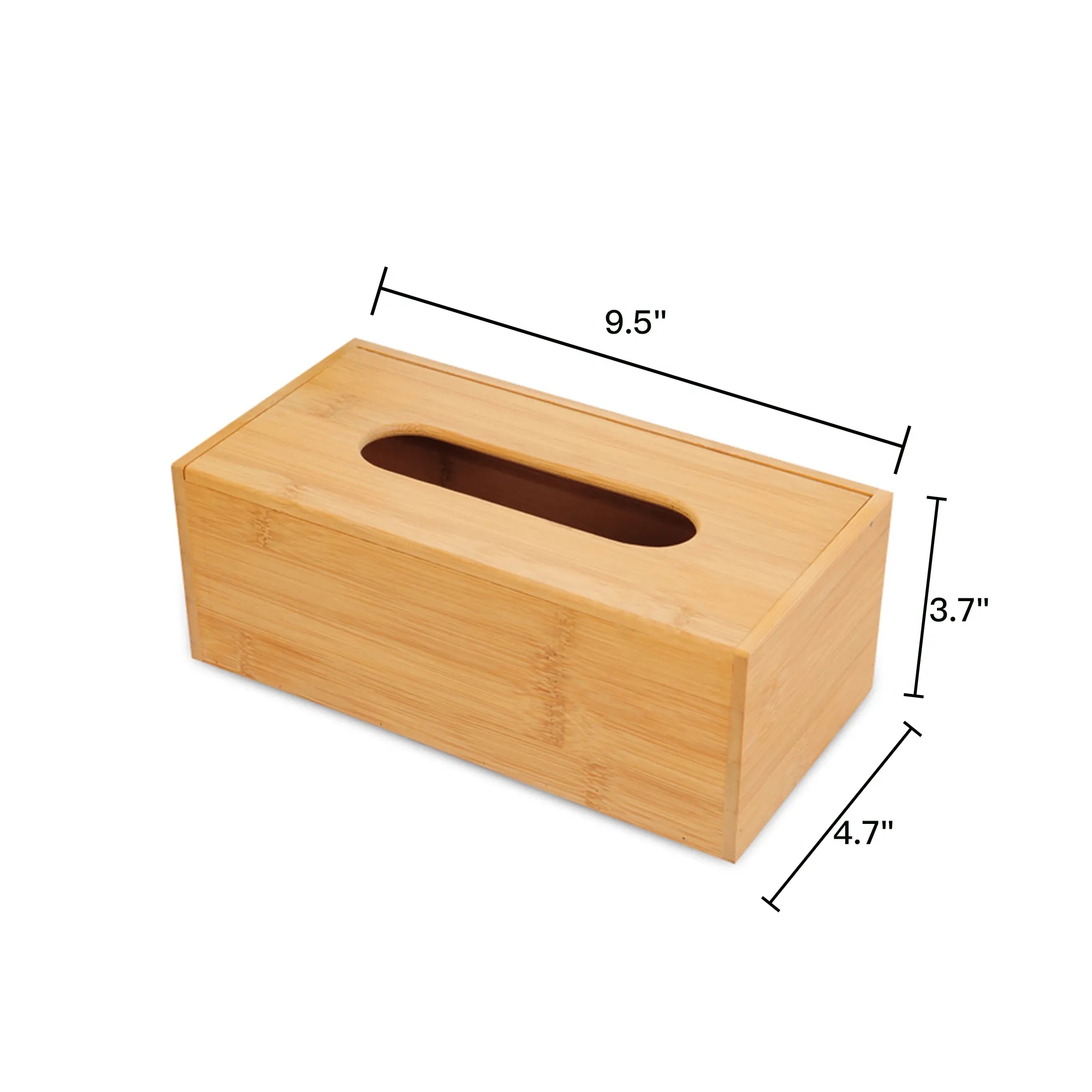 9.5"x4.7" Bamboo Tissue Box Cover 2