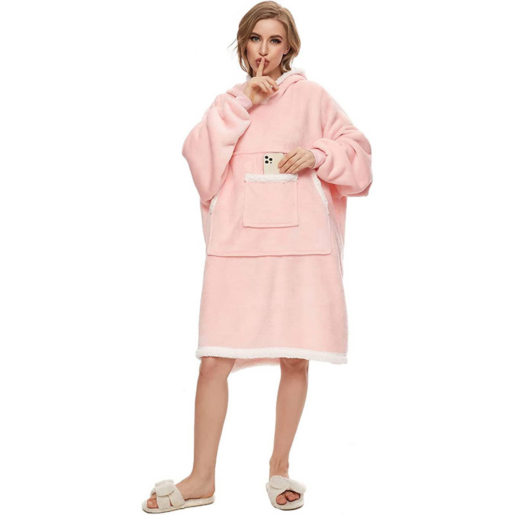 Oversized Microfiber Wearable Blanket, custom hoodie or sweatshirt with logo imprint 3