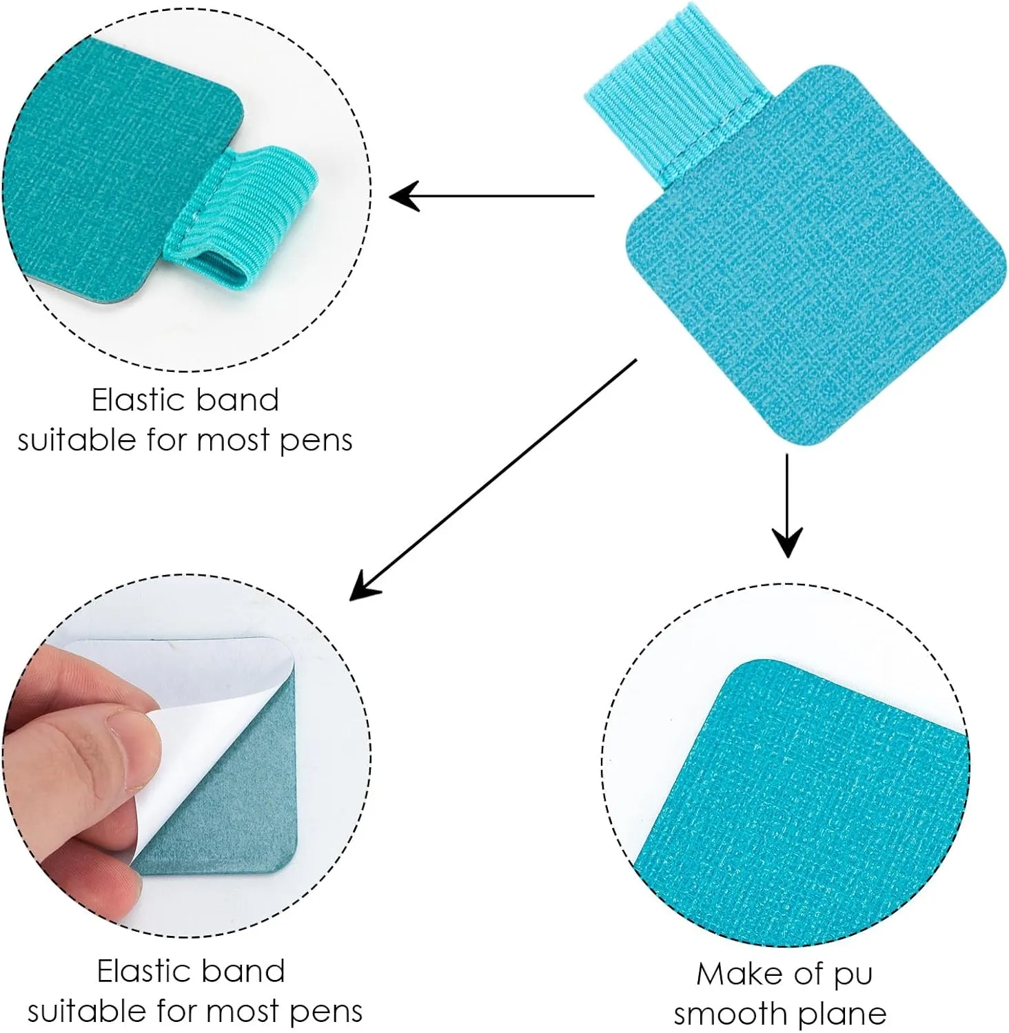 Self Adhesive Leather Pen Loop Clip 5
