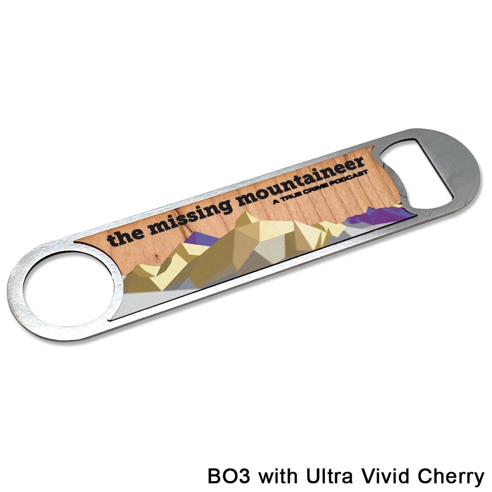 UV Color Metal Opener - Maple or Cherry Wood Imprint