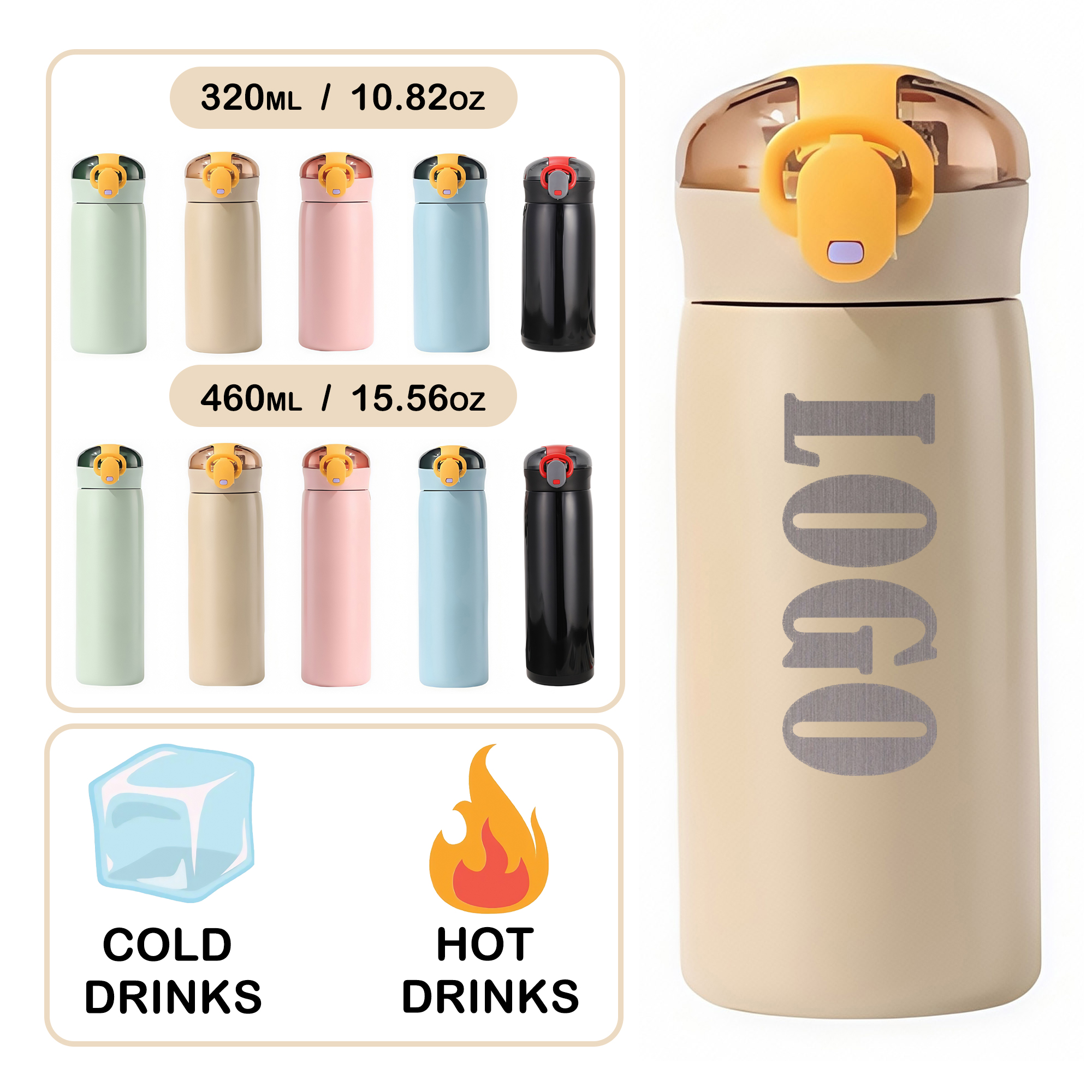 Kids Leakproof Tumbler 11oz - BPA-Free Silicone Straw & Carabiner Hook 2