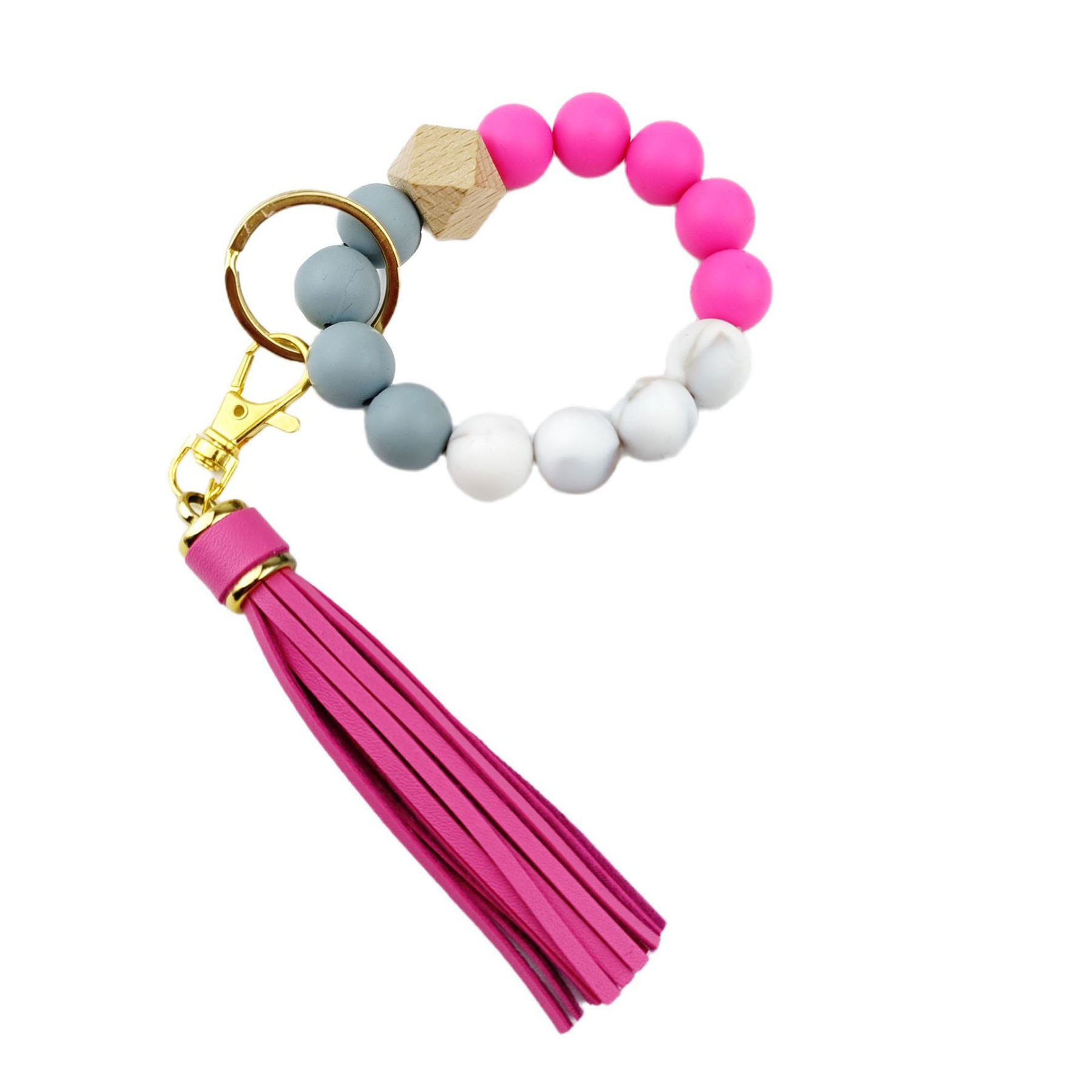 Silicone Bead Wristlet Keychain 10