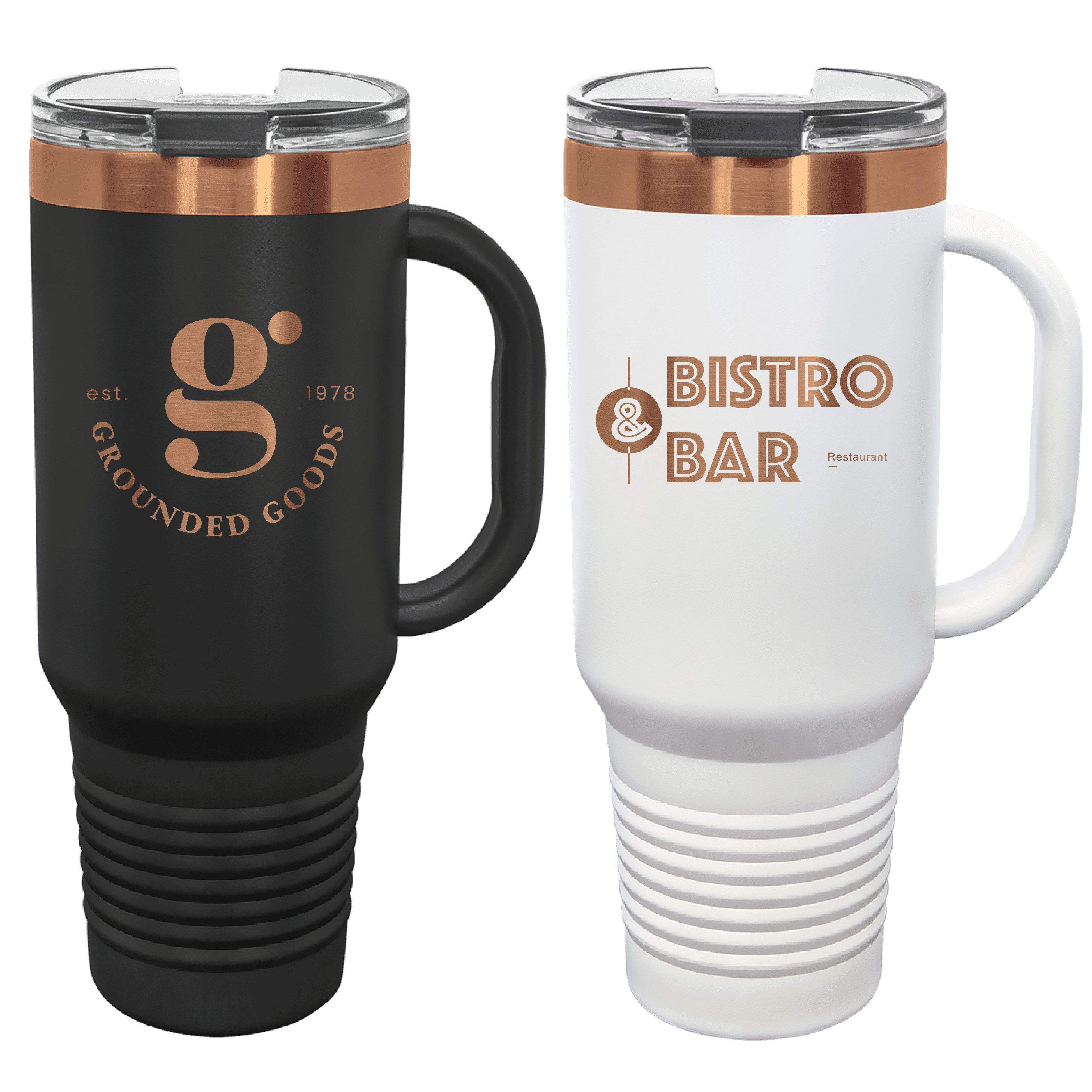 Polar Camel 40oz Rose Gold ION-Plated Travel Mugs w/ Straw 1
