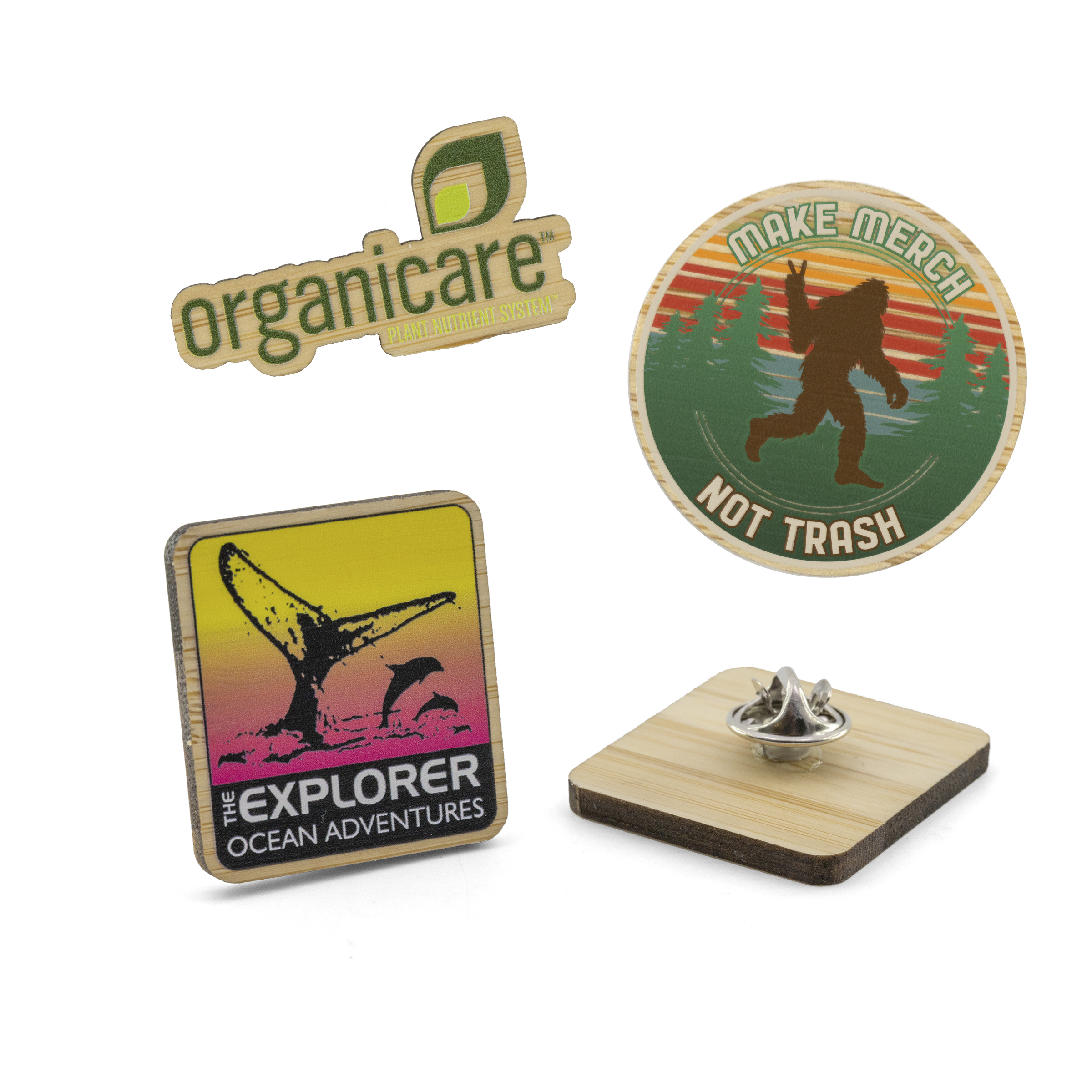 Bamboo Lapel Pins Full Color (1”)