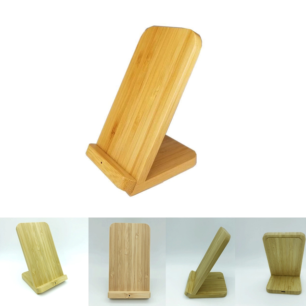Bamboo Wood Wireless Charging Phone Holder 2