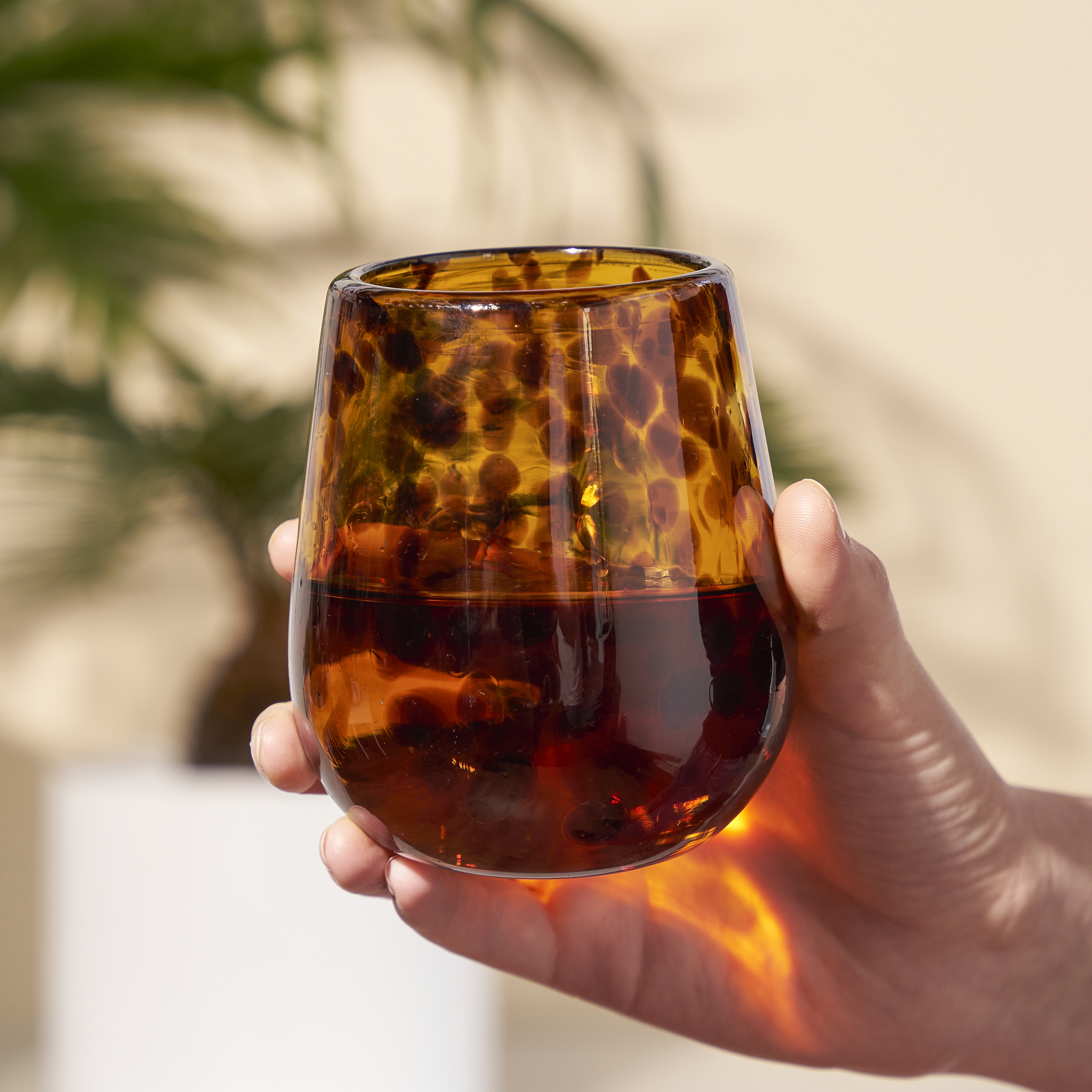 Twine Living® Tortuga Stemless Recycled Wine Glass, set of 2 9