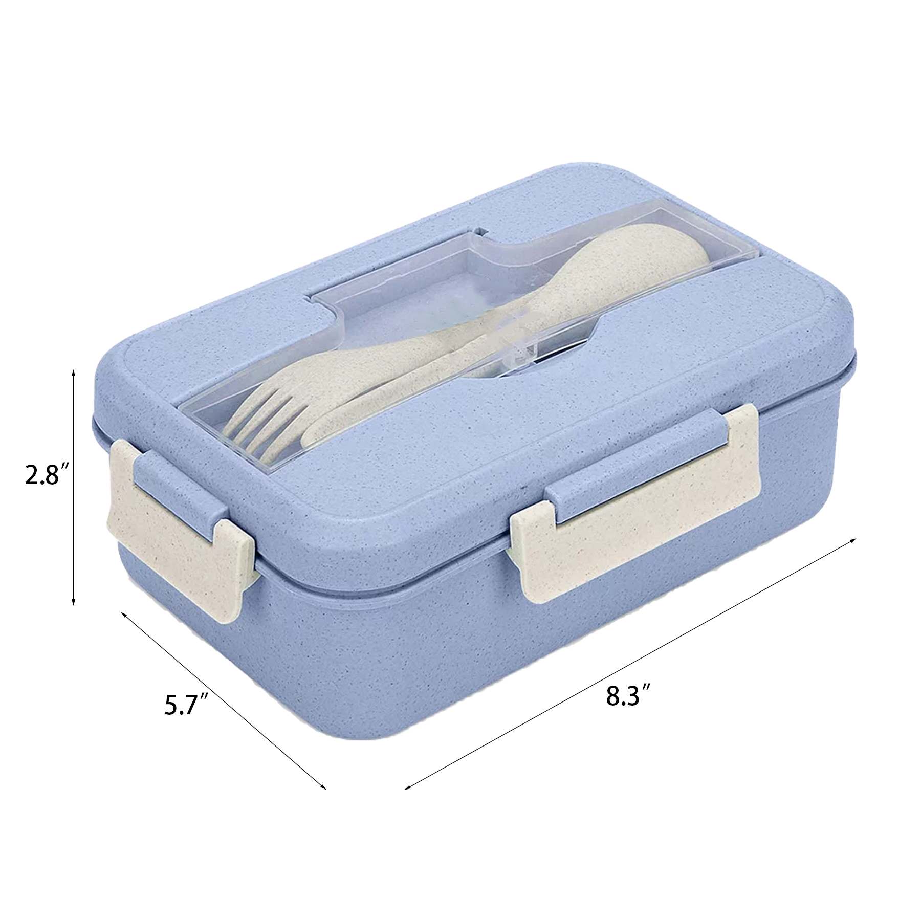 Wheat Straw Bento lunch Box With Spoon & Fork 2