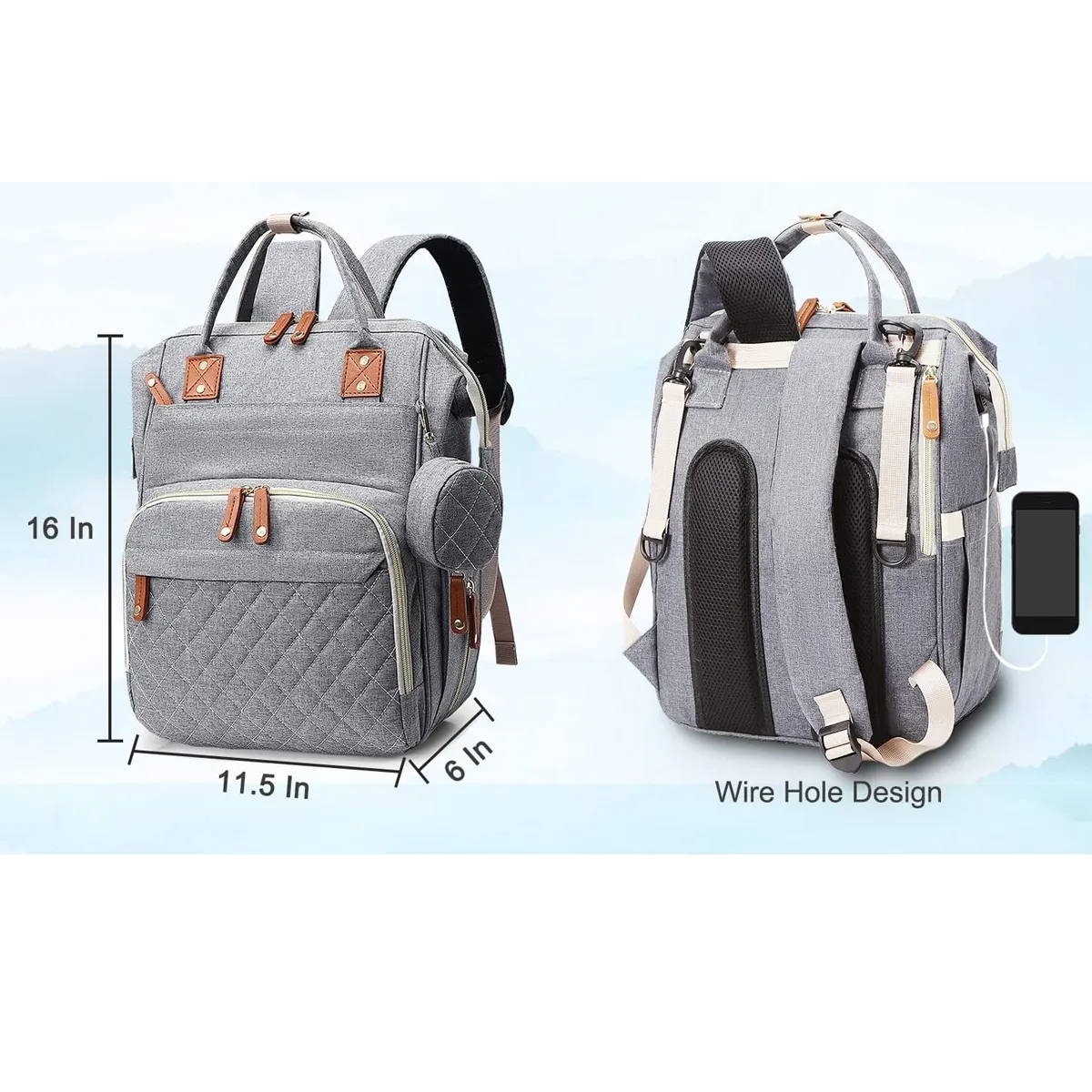 Diaper Bag Backpack with USB Charging Port 6