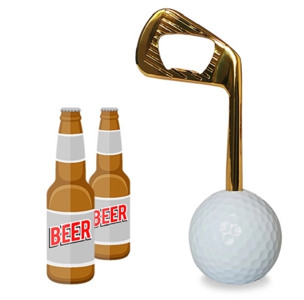 Custom Gift Zinc Alloy Stand-up Golf Shaped Bottle Opener 4