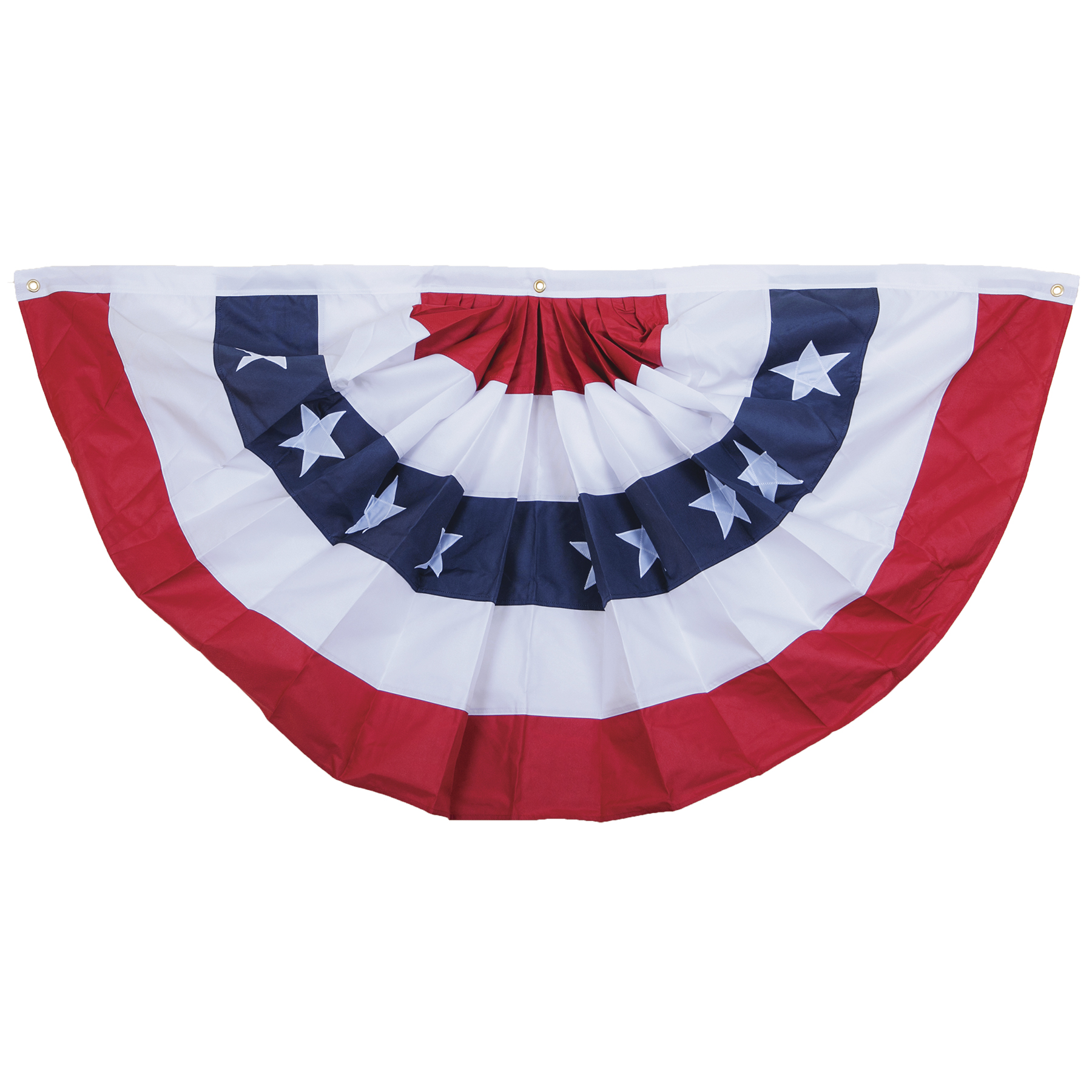 18" x 36" 5 Stripes & Stars Heavy Polyester Pleated Fan 2