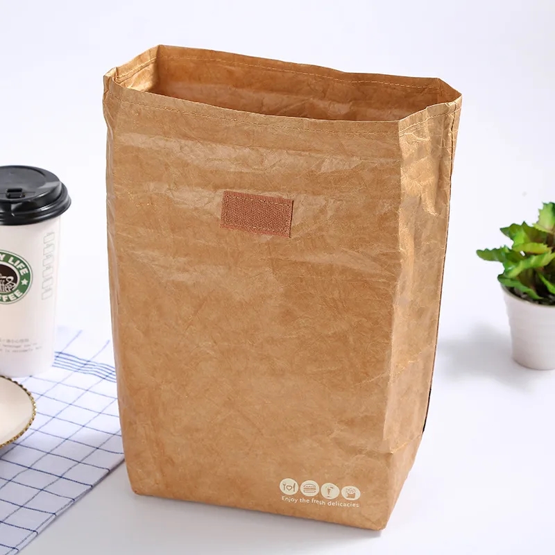 12" Insulated Brown Paper Lunch Bags 5