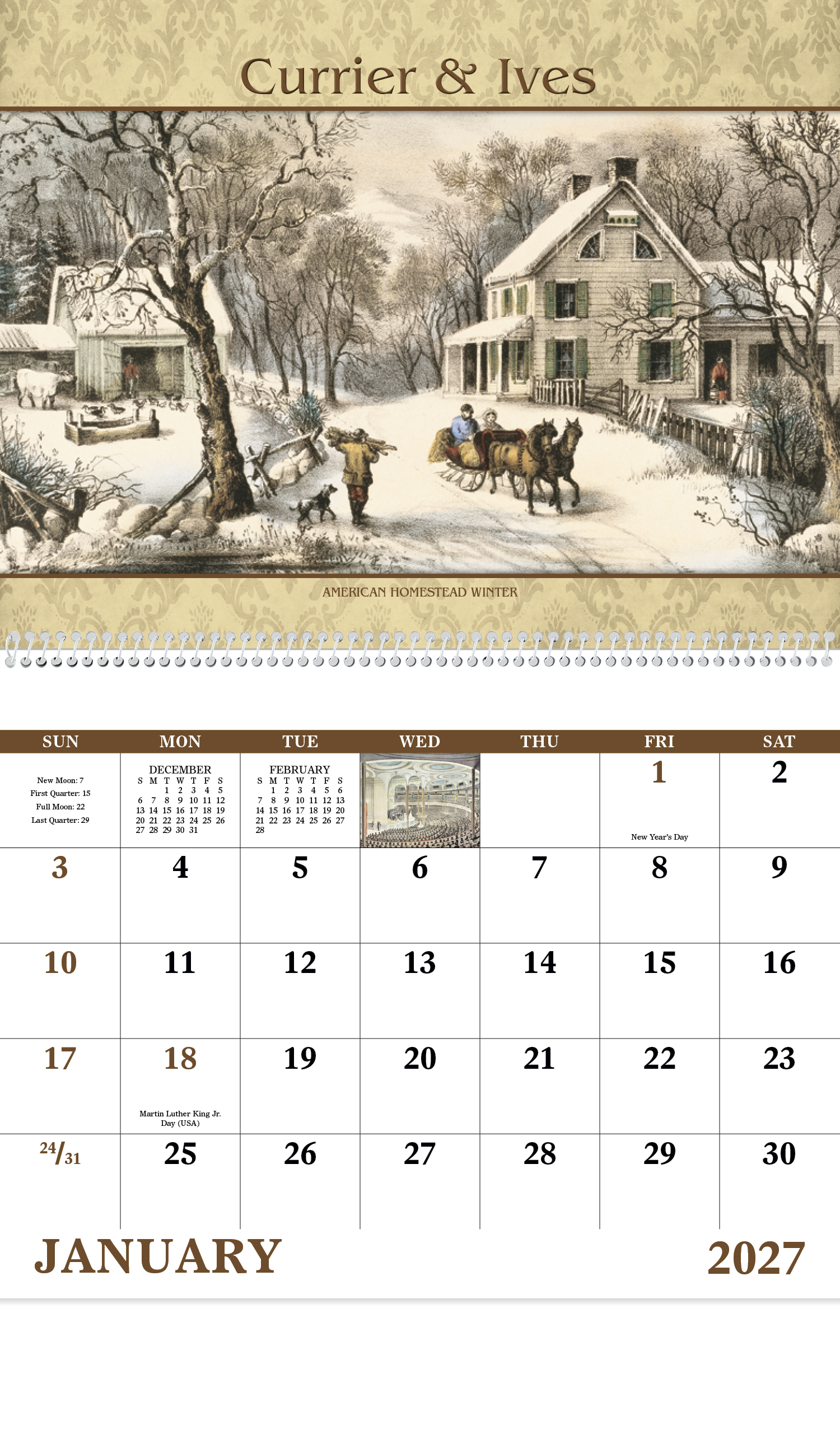 Good Value™ Currier & Ives - Spiral Calendar 29