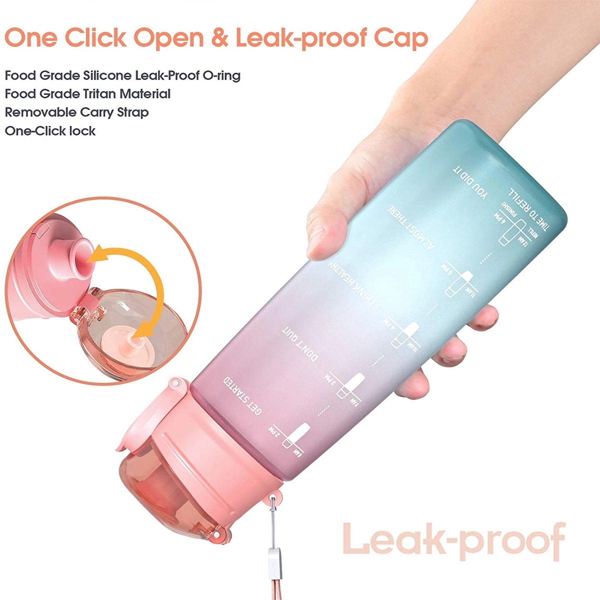 Sports Water Bottle With Time Marker 4