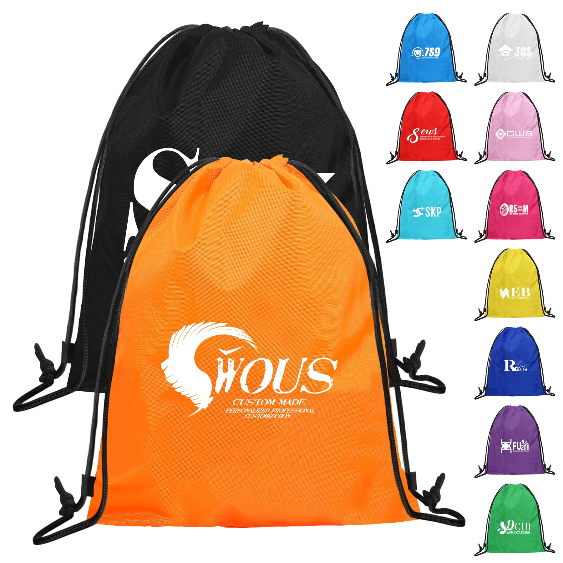210D Polyester Drawstring Backpack Bundle Pocket 2