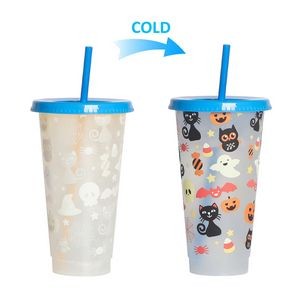 Glow In The Dark 710ml Halloween Plastic Luminous Color Changing Cup 17