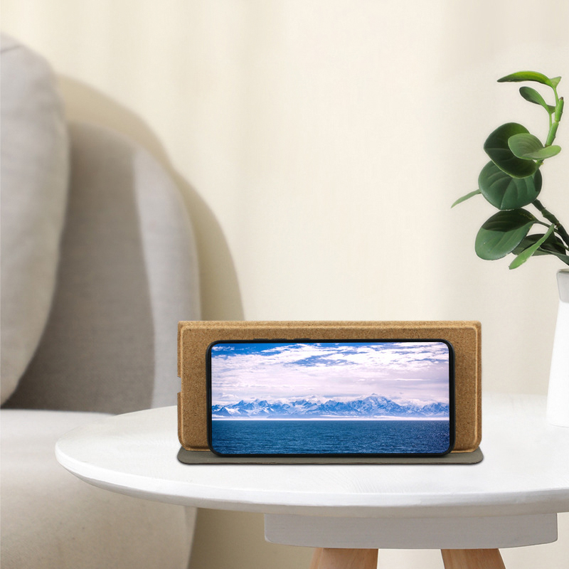 Multi-Function Foldable Wireless Charger with Phone Stand & Cork Mousepad 10