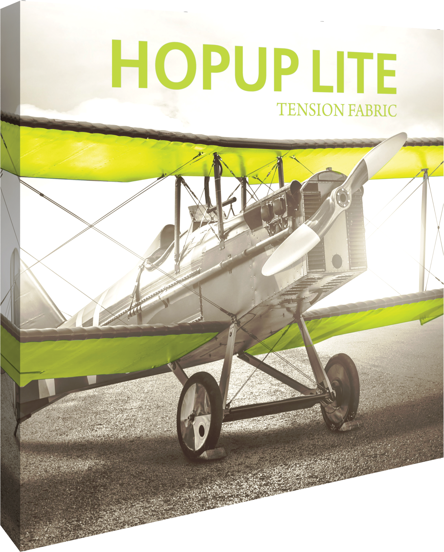 Hopup Lite 8ft Straight Full Height Tension Fabric Display & Fitted Graphic
