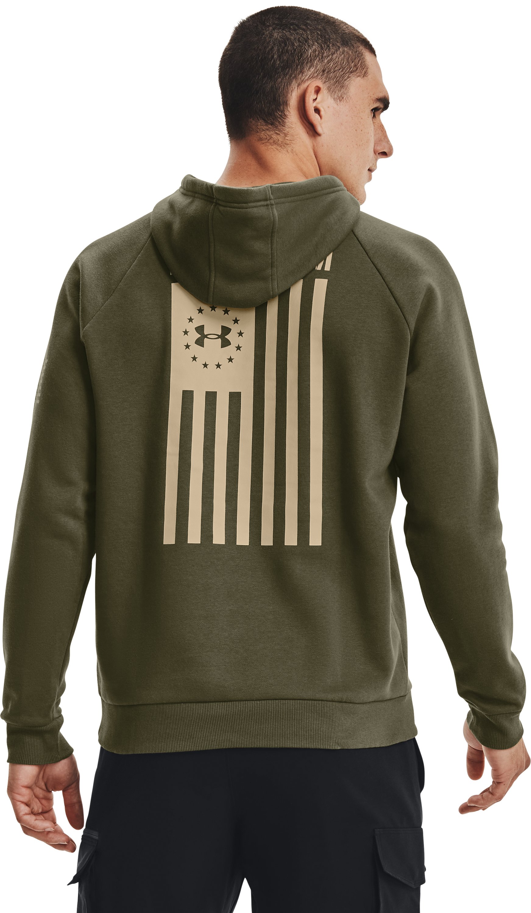 Men's UA Freedom Flag Rival Hoodie, custom hoodie or sweatshirt with logo imprint 4