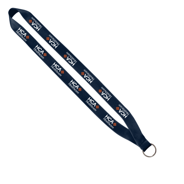 3/4" Polyester Lanyard with Sewn Silver Metal Split-Ring 22