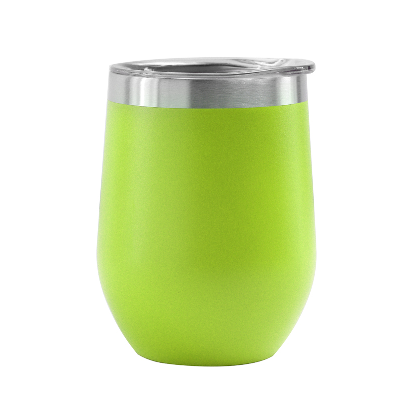 12 Oz. Atlantis Double Wall Stainless Steel Vacuum Insulated Wine Cup (Lime Green)