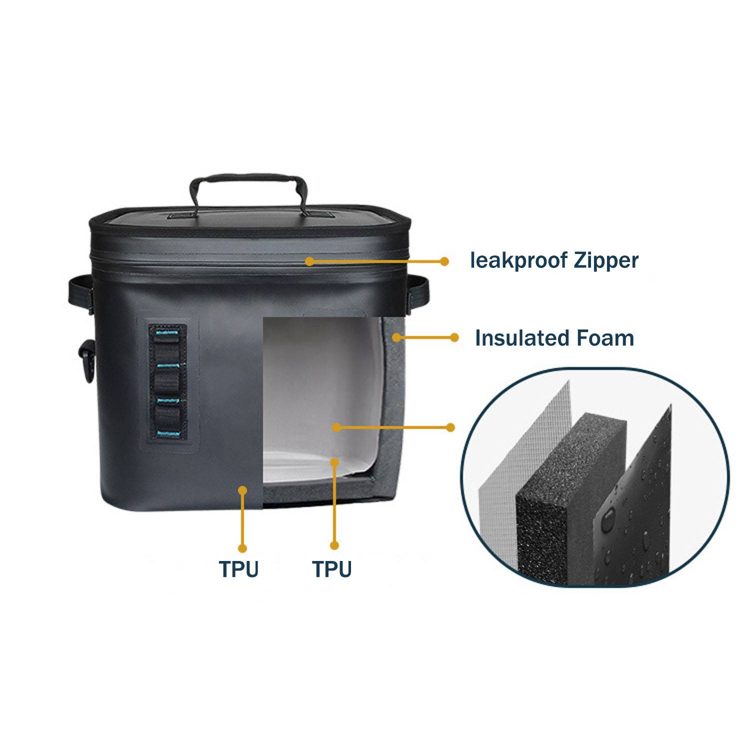 24-Can Waterproof TPU Cooler Bag w/ Handle for Outdoors 4