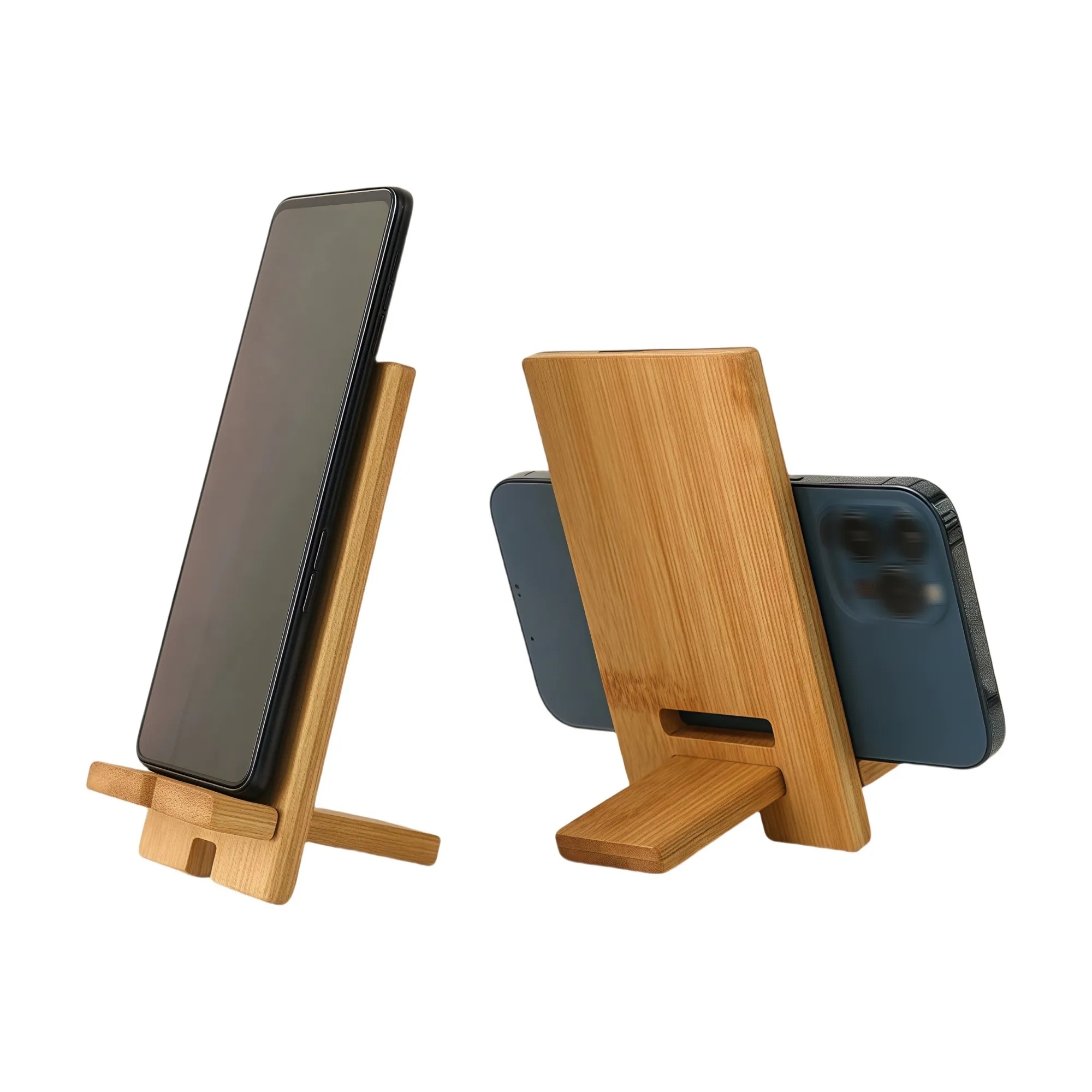 Elegant Bamboo Phone Stand with Charging Hole 3